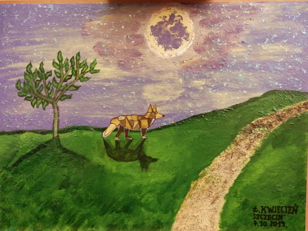 lis w świetle księżyca