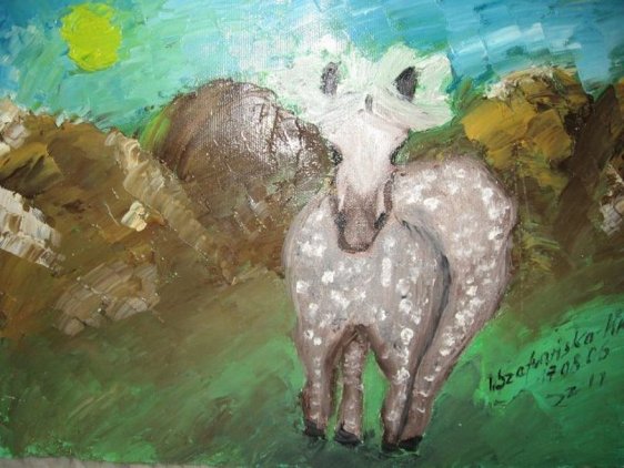 Górski Koń - olej na płótnie