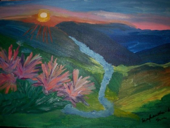 Zachód Słońca W Górach